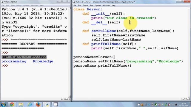 Python Tutorial for Beginners 16 - Class Constructors (__init__) and Destructor (__del__) смотреть онлайн