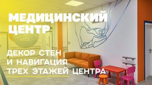 Оформление ИНТЕРЬЕРА Медицинского Центра «ЦИТО» | Декор Стен | Навигация 3 Этажей