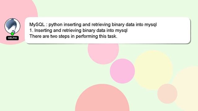 MySQL : python inserting and retrieving binary data into mysql смотреть онлайн