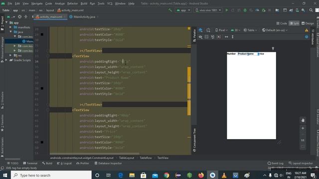 Table Layout in Android studio смотреть онлайн