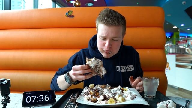 THE MEGA MONSTER WAFFLE CHALLENGE! | NUTELLA OVERLOAD смотреть онлайн