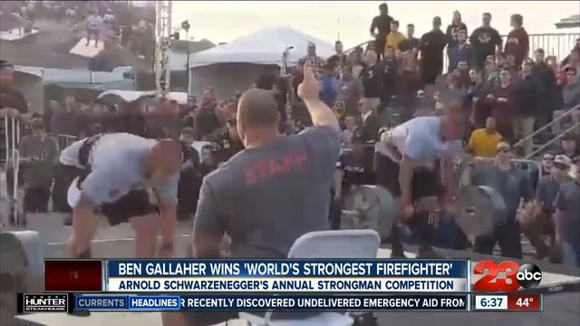 Ben Gallaher wins Arnold Schwarzenegger's 'World's Strongest Firefighter' смотреть онлайн