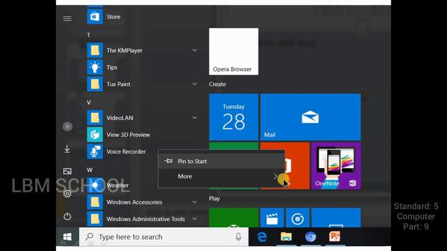 LBM│STD 5 COMPUTER│PART 9│22-09-2020│MORE FEATURES OF WINDOWS 10 │TEACHER: SAFEERA│LBM SCHOOL смотреть онлайн