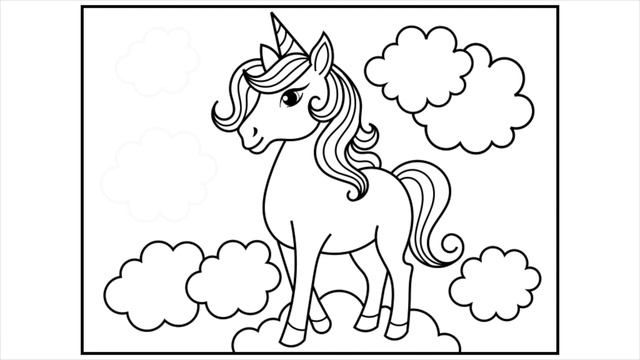How to Draw a Unicorn for Kids ????? Unicorn Drawing | Unicorn Coloring Pages for Kids смотреть онлайн