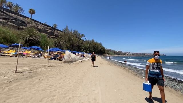 Gran Canaria Playa del Ingles to El Veril Beachwalk | We❤️Canarias смотреть онлайн
