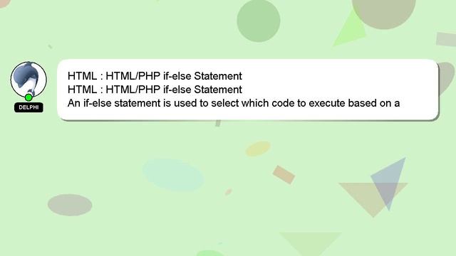 HTML : HTML/PHP if-else Statement смотреть онлайн