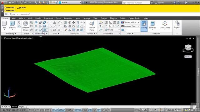 AutoCAD 3D Tutorial | Thickening Surfaces To Solids смотреть онлайн
