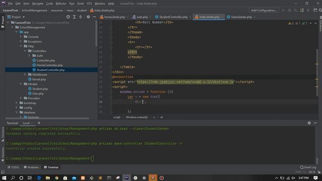 Fetch Data from phpmyadmin database with laravel and vue js смотреть онлайн