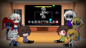 Undertale react to fnf indie cross sans burning in hell
