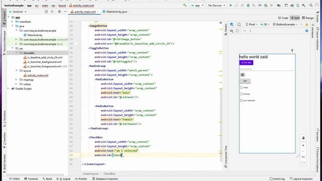 Learn Basic Android Components | TextView, Button, Image Button, Radio Button, Check Box смотреть онлайн