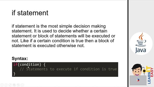 Java Lesson 9.1 - Decision Making Statements (simple if-else statement) смотреть онлайн