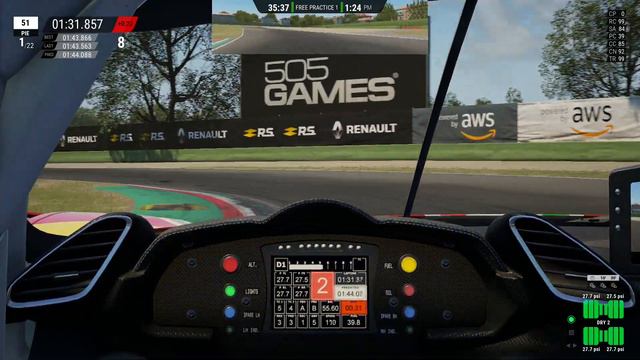 Learning Imola - 20 min stint in the 488 GT3 EVO смотреть онлайн
