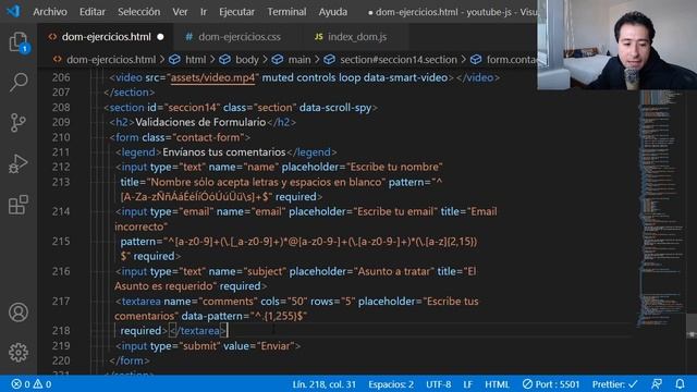 Curso JavaScript: 101. DOM: Ejercicios Prácticos | Validación de Formularios con HTML5 - #jonmircha смотреть онлайн