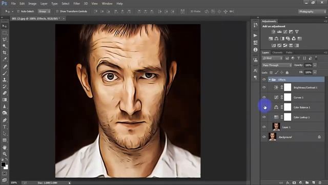 Cartoon Style Oil Painting Portrait Effect In Photoshop Tutorial смотреть онлайн