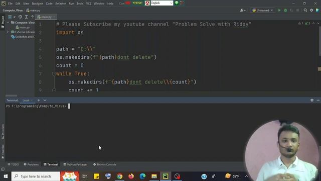 Make your own computer virus using python | How to make a computer virus | Bangla Tutorial смотреть онлайн
