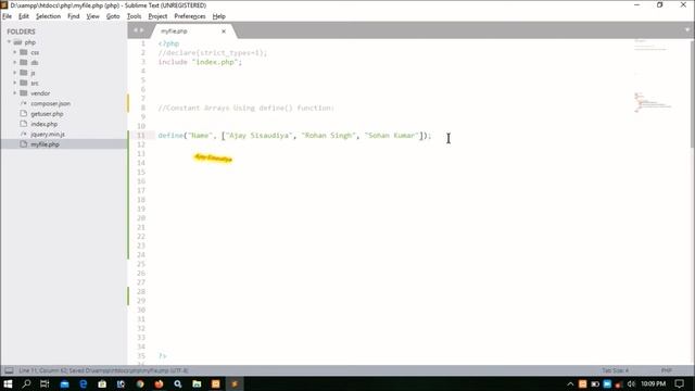 Php Constant Arrays Using define() Part-31 смотреть онлайн