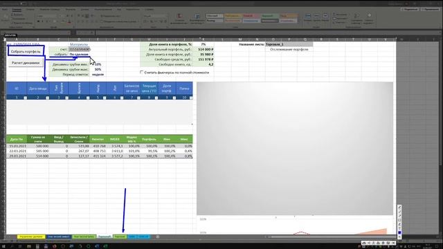 Журнал сделок. Раздел "Портфель". Часть 1. Сбор портфеля. смотреть онлайн