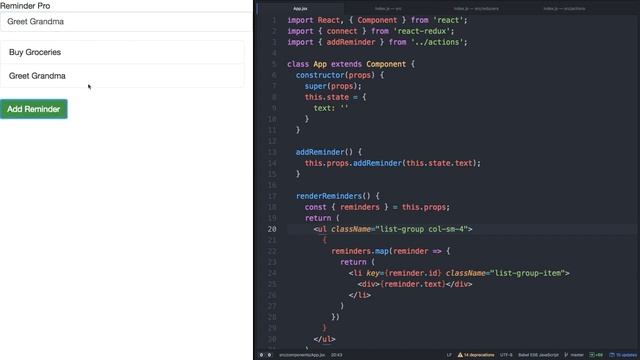 39 - React JS and Redux - Mastering Web Apps: Rendering a List of Reminders смотреть онлайн