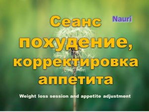 Сеанс на похудение и корректировка аппетита / Weight loss session and appetite adjustment