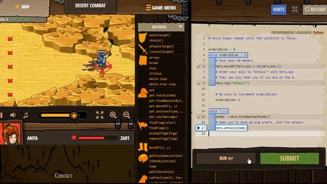 Desert Combat CodeCombat. Python смотреть онлайн