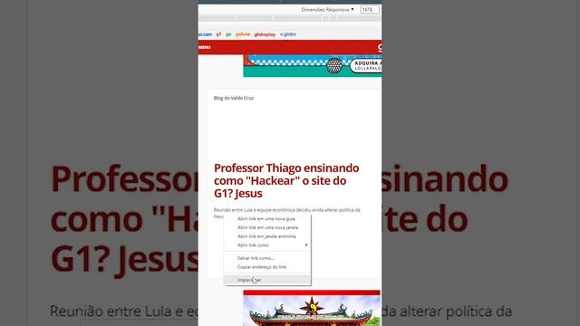 Como Mudar site do G1 ao Vivo! #g1 #globo #js #javascript смотреть онлайн