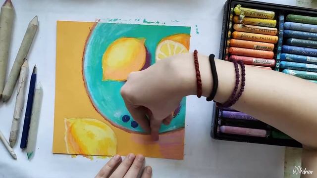 Рисую лимоны масляной пастелью смотреть онлайн