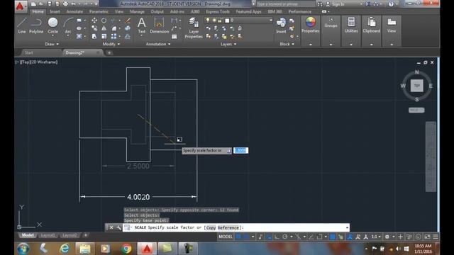 AutoCAD I 11-25 Scale Command Reference Option смотреть онлайн