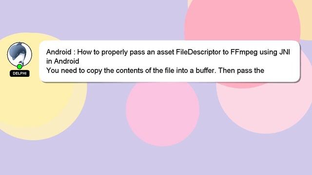 Android : How to properly pass an asset FileDescriptor to FFmpeg using JNI in Android смотреть онлайн