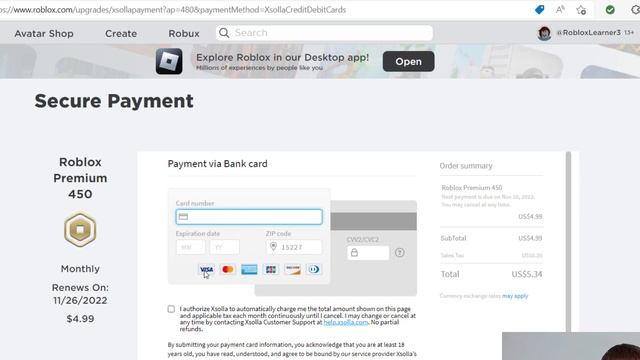 How to Get ROBLOX PREMIUM With Credit Card смотреть онлайн