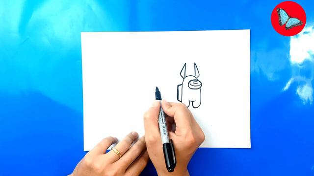 How To Draw Among Us Character - Angel Devil | Drawing Animals смотреть онлайн