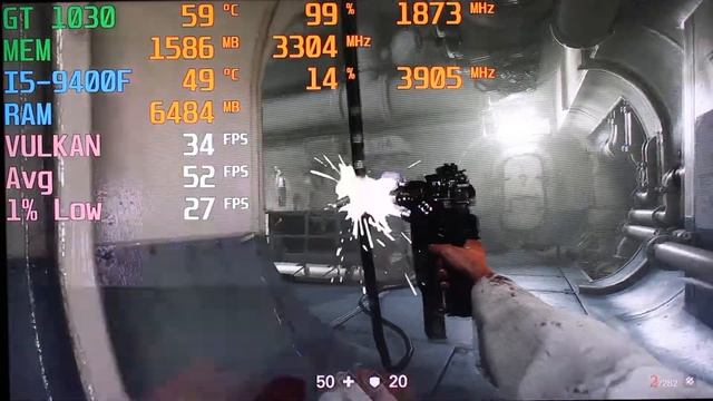 Wolfenstein 2 the New Colossus GT 1030 with I5-9400F Nvidia Driver 436.48 FPS TEST 1080p in 2019 смотреть онлайн