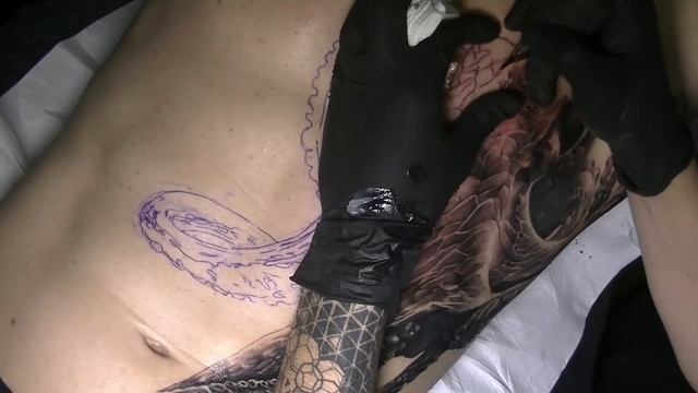 Realistic Octopus - Tattoo time lapse смотреть онлайн