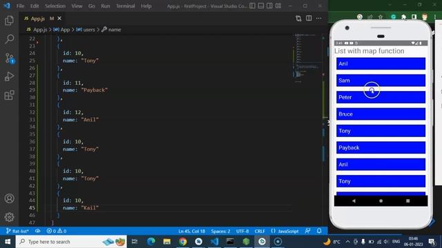 React Native tutorial in Hindi #15 List with map function | without flatlist смотреть онлайн