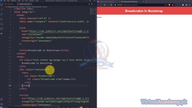 Breadcrumbs in Bootstrap | Bootstrap Complete Course смотреть онлайн