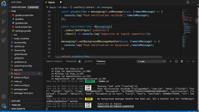 Cómo configurar React Native Firebase para envío de notificaciones (Android) - Parte 03 смотреть онлайн