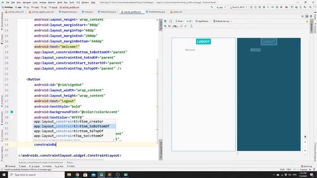#4 Login and Registration Android App Tutorial Using Firebase Authentication - Logout User смотреть онлайн