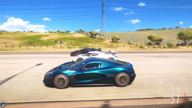 Koenigsegg Jesko (1600 hp) vs Lamborghini Aventador SVJ (1560 hp) vs Rimac Nevera | Forza Horizon 5 смотреть онлайн