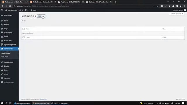 register_post_type() | WordPress restaurant theme development tutorial [part 9] смотреть онлайн