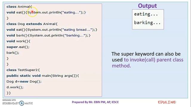 JAVA - MODULE 2 - TOPIC 27 - JAVA SUPER KEYWORD смотреть онлайн