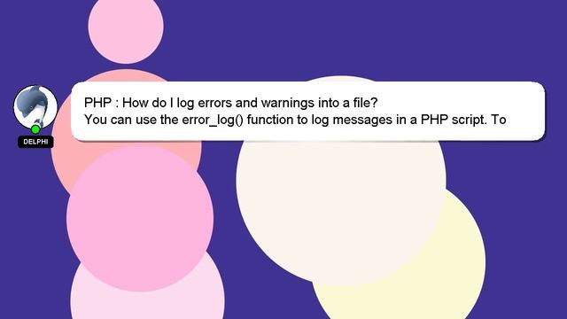 PHP : How do I log errors and warnings into a file? смотреть онлайн