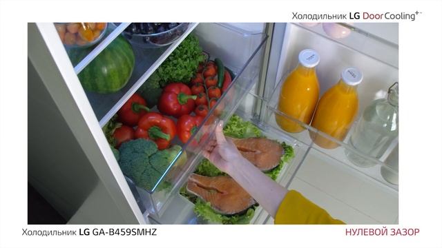 Нулевой зазор. Холодильник LG DoorCooling+ GA-B459SMHZ смотреть онлайн