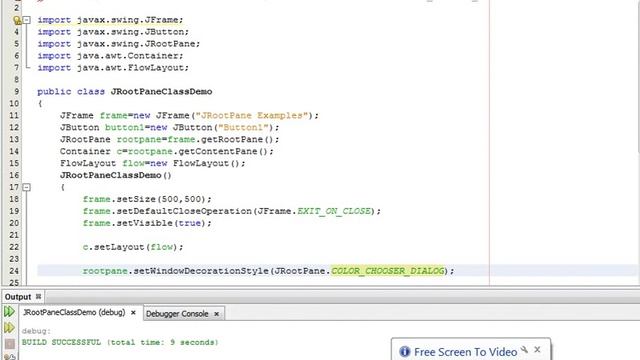 Java Programming Tutorial -JRootPane-8- public static final int COLOR_CHOOSER_DIALOG смотреть онлайн