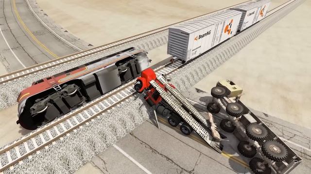 Impossible Growing Speed Bump Rail Tracks Vs Trains Crossing - BeamNG.Drive смотреть онлайн