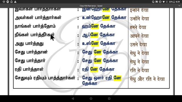 Spoken Hindi through Tamil. Class #34. Past Tense (Part-2) смотреть онлайн