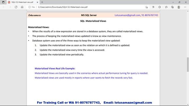 Difference between View and Materialized View | SQL Server смотреть онлайн