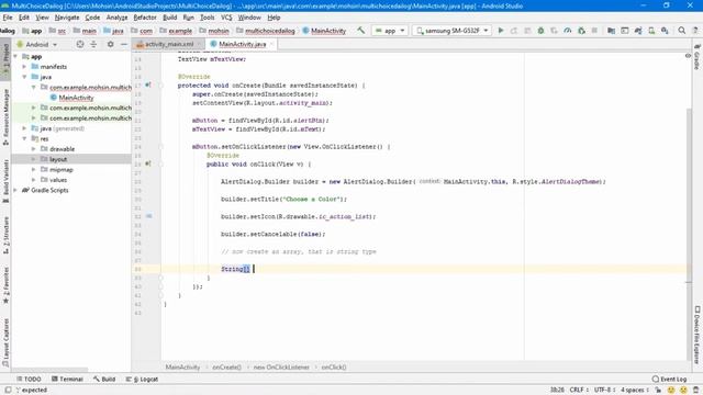 MultiChoice Alert Dialog in Android Studio - Part 4 смотреть онлайн