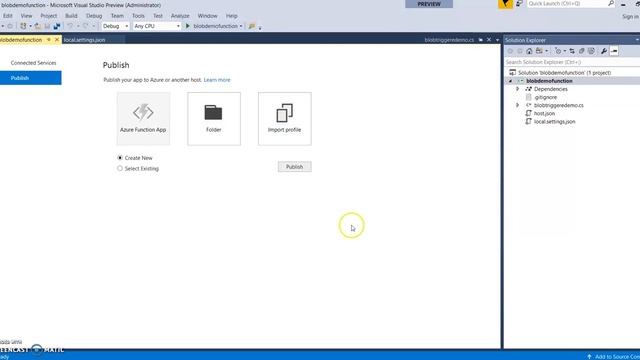 Creating & Publishing Serverless Azure Functions - Blob Trigger using Visual Studio 2017 v15 смотреть онлайн
