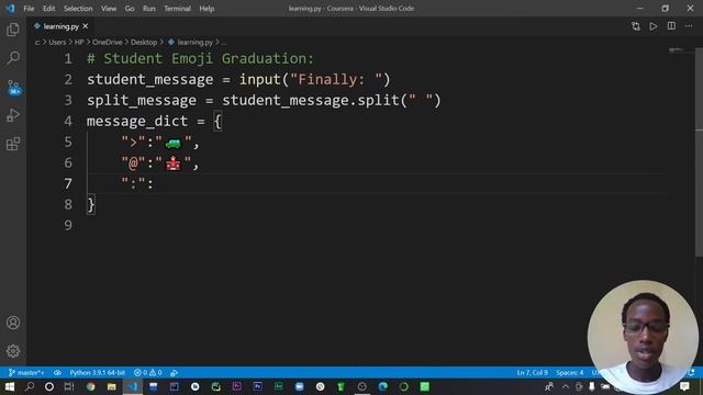 Lesson 8 Python Emoji solution quiz смотреть онлайн