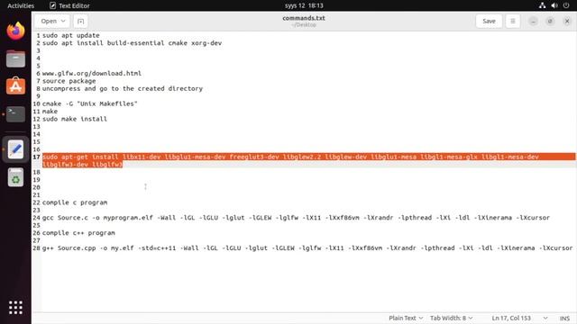 GLFW GLEW GNU+Linux install OpenGL on Ubuntu 22.04 смотреть онлайн