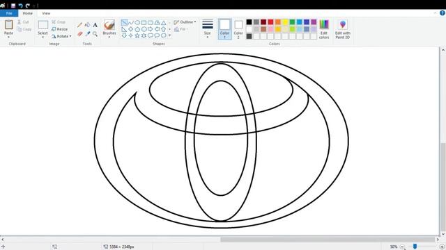How to draw a TOYOTA logo using MS Paint | トヨタのロゴの描き方 | How to draw on your computer смотреть онлайн